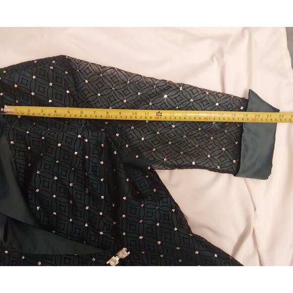 Kathy Roberts Emerald Embellished Evening Jacket Blazer Size 18 Glam Formal - Picture 7 of 11
